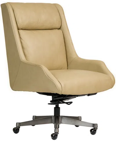 Macy's Top Grain Leather Swivel Executive Office Chair With Casters In Neutral