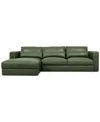 Macy's Touville 2-pc. Leather Sectional With Chaise, Exclusively At  In Green