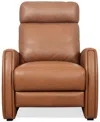 Macy's Touville Leather Push Back Recliner, Exclusively At  In Brown