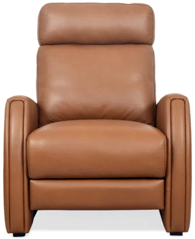 Macy's Touville Leather Push Back Recliner, Exclusively At  In Brown