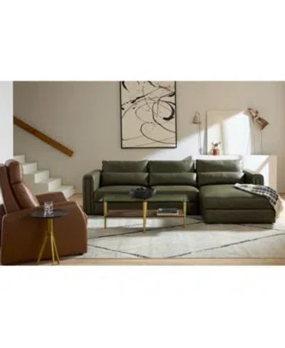 Macy's Touville Leather Sectional Collection Exclusively At Macys In Green