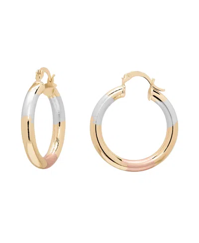 Macy's Tri-color 30mm Hoop Earrings In Gold