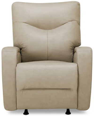 Macy's Trolan Leather Power Rocker Recliner, Created For  In Putty