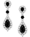 Macy's Truffle Sapphire (4-3/4 Ct. T.w.) & White Sapphire (1/3 Ct. T.w.) Halo Drop Earrings In Sterling Sil In Truffle Sapphire