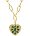 Macy's Tsavorite Cluster Sunray Heart 18" Pendant Necklace (1-3/4 Ct. T.w.) In 10k Gold In Tsavorite