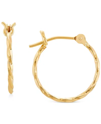 Macy's Twist Hoop Earrings In 10k Gold