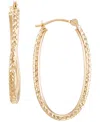 Macy's Twist Oval Hoop Earrings In Yellow Gold In Yellow