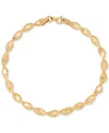 Macy's Twist Style Textured Rope Mirror Chain Link Bracelet In 10k Gold In Yellow