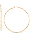 Macy's Twist Texture Extra-large Hoop Earrings In 14k Gold-plated Sterling Silver, 80mm In Gold Over Silver