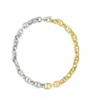Macy's Two-tone Chain Textured 14k Gold Plate Necklace
