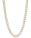 Macy's Two-tone Curb Link 22" Chain Necklace In Sterling Silver & 14k Gold-plate In Gold