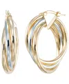 Macy's Two-tone Interlocking Hoop Earrings In Multi