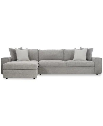 Macy's Tycer 126" 2-pc. Fabric Sectional, Created For  In Cream