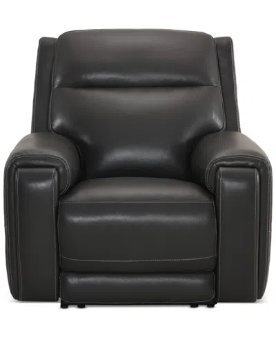 Macy's Varsani 40" Zero Gravity Leather Recliner, Created For  In Charcoal