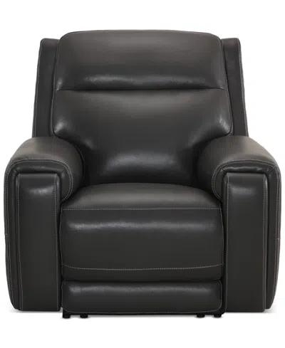 Macy's Varsani 40" Zero Gravity Leather Recliner, Created For  In Gray