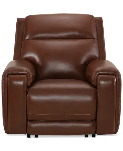 Macy's Varsani 40" Zero Gravity Leather Recliner, Created For  In Chestnut