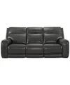 Macy's Varsani 90" Zero Gravity Leather Sofa, Created For  In Charcoal