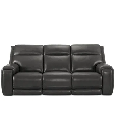 Macy's Varsani 90" Zero Gravity Leather Sofa, Created For  In Black