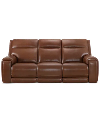 Macy's Varsani 90" Zero Gravity Leather Sofa, Created For  In Chestnut