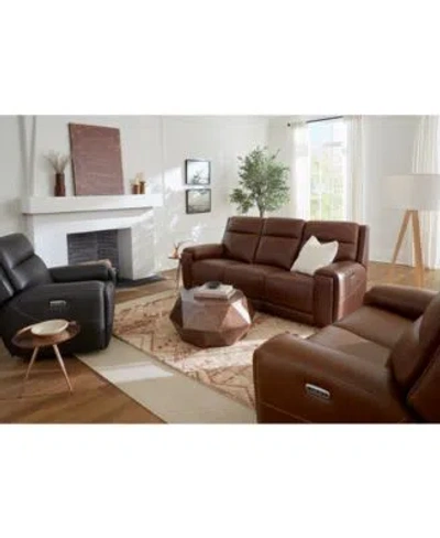 Macy's Varsani Zero Gravity Leather Sofa Collection Created For Macys In Chestnut