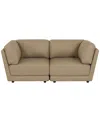 Macy's Versa 2-pc. Leather Sofa In Brown