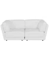 Macy's Versa 2-pc. Leather Sofa In White