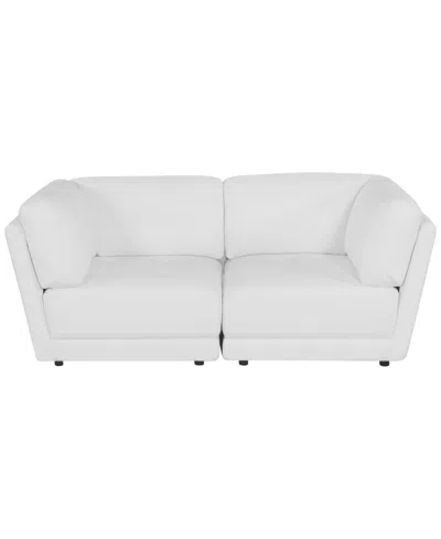Macy's Versa 2-pc. Leather Sofa In White