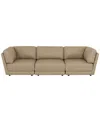 Macy's Versa 3-pc. Leather Sofa In Brown