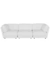Macy's Versa 3-pc. Leather Sofa In White