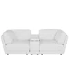 Macy's Versa 3-piece Leather Console Sofa In White
