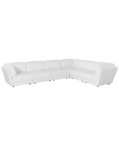 Macy's Versa 6-pc. L-shape Leather Sectional In White