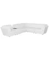 Macy's Versa 6-pc. L-shape Leather Sectional With Console In White