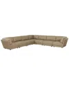 Macy's Versa 7-pc. L-shape Leather Sectional In Brown