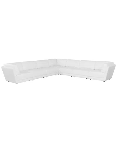 Macy's Versa 7-pc. L-shape Leather Sectional In White
