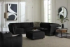 Macy's Versa Leather Sectional Collection In Black