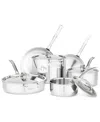 Macy's Viking 3-ply Stainless Steel 10-pc. Cookware Set With Stainless Steel Lids In Stainless Steel