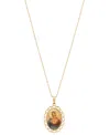 Macy's Virgin Mary Medallion & Prayer 18" Pendant Necklace In 10k Gold In Gold