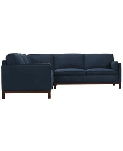 Macy's Virton 3-piece Fabric L-shape Sectional Sofa In Blue