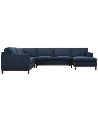 Macy's Virton 4-piece Fabric Chaise Sectional Sofa In Blue