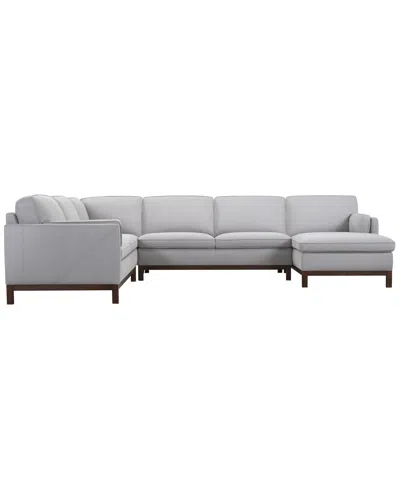 Macy's Virton 4-piece Fabric Chaise Sectional Sofa In Gray