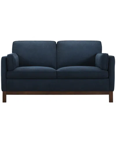 Macy's Virton 63" Fabric Track Arm Loveseat Sofa In Blue