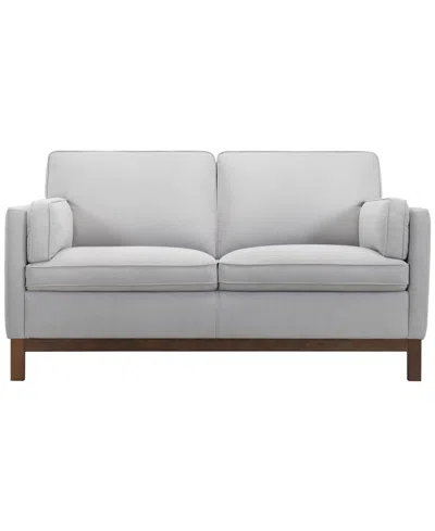 Macy's Virton 63" Fabric Track Arm Loveseat Sofa In Gray