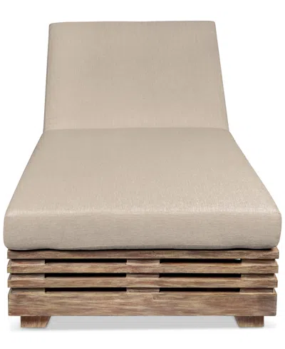Macy's Vivid Outdoor Chaise Lounge Chair In Light Brown