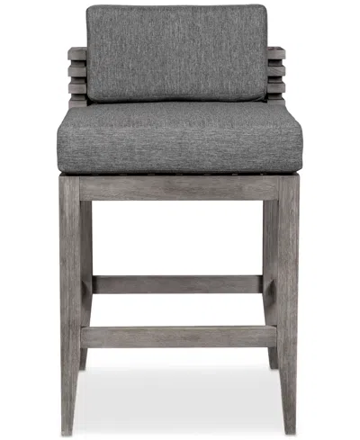 Macy's Vivid Outdoor Bar Stool In Gray
