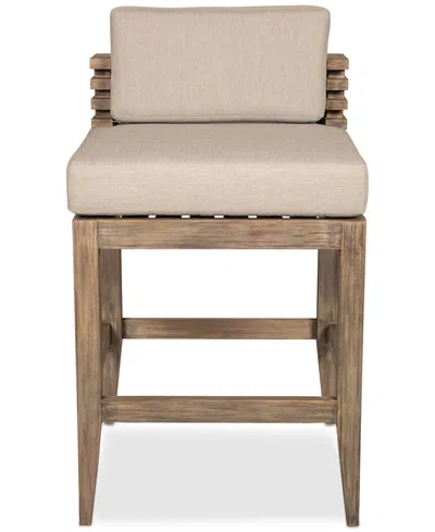 Macy's Vivid Outdoor Bar Stool In Light Brown