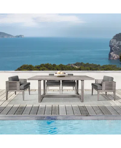 Macy's Vivid Outdoor Dining 5-pc. Set (4 Chairs & Table) In Gray