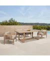 Macy's Vivid Outdoor Dining 5-pc. Set (4 Chairs & Table) In Light Brown