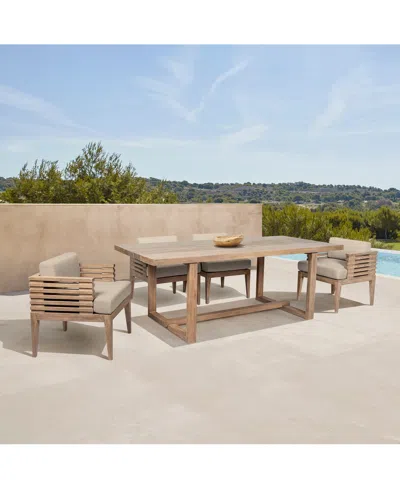 Macy's Vivid Outdoor Dining 5-pc. Set (4 Chairs & Table) In Light Brown