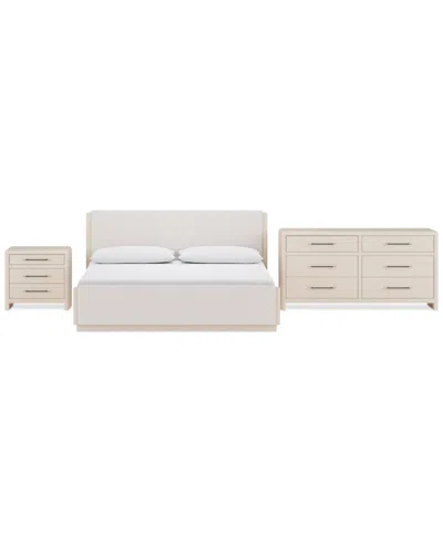 Macy's Wallen 3-pc. Set (queen Bed, Dresser & Nightstand) In White
