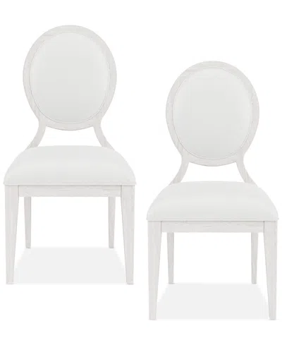 Macy's Warlington 2 Pc. Side Chair Set In White